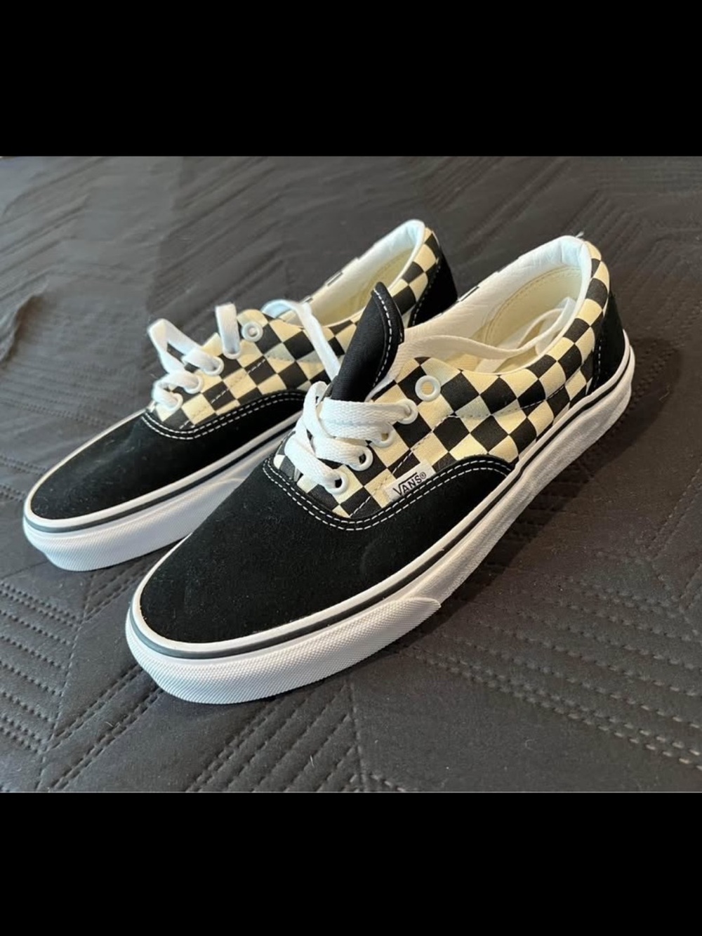 Vans Checkerboard Low Top Sneakers - Black & White